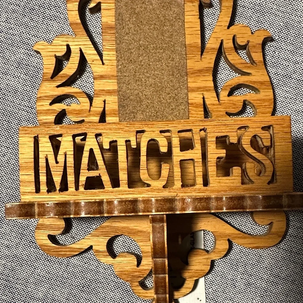 Ornate Wooden Wall Match Holder